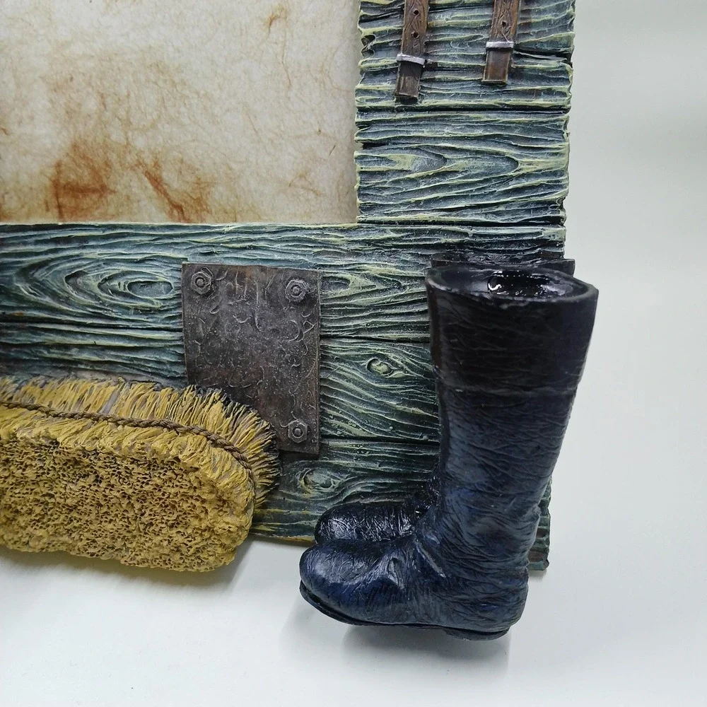Animal Horse Equestrian 3D Resin Picture Photo Desk Frame Barn Boots‎ Tack Decor